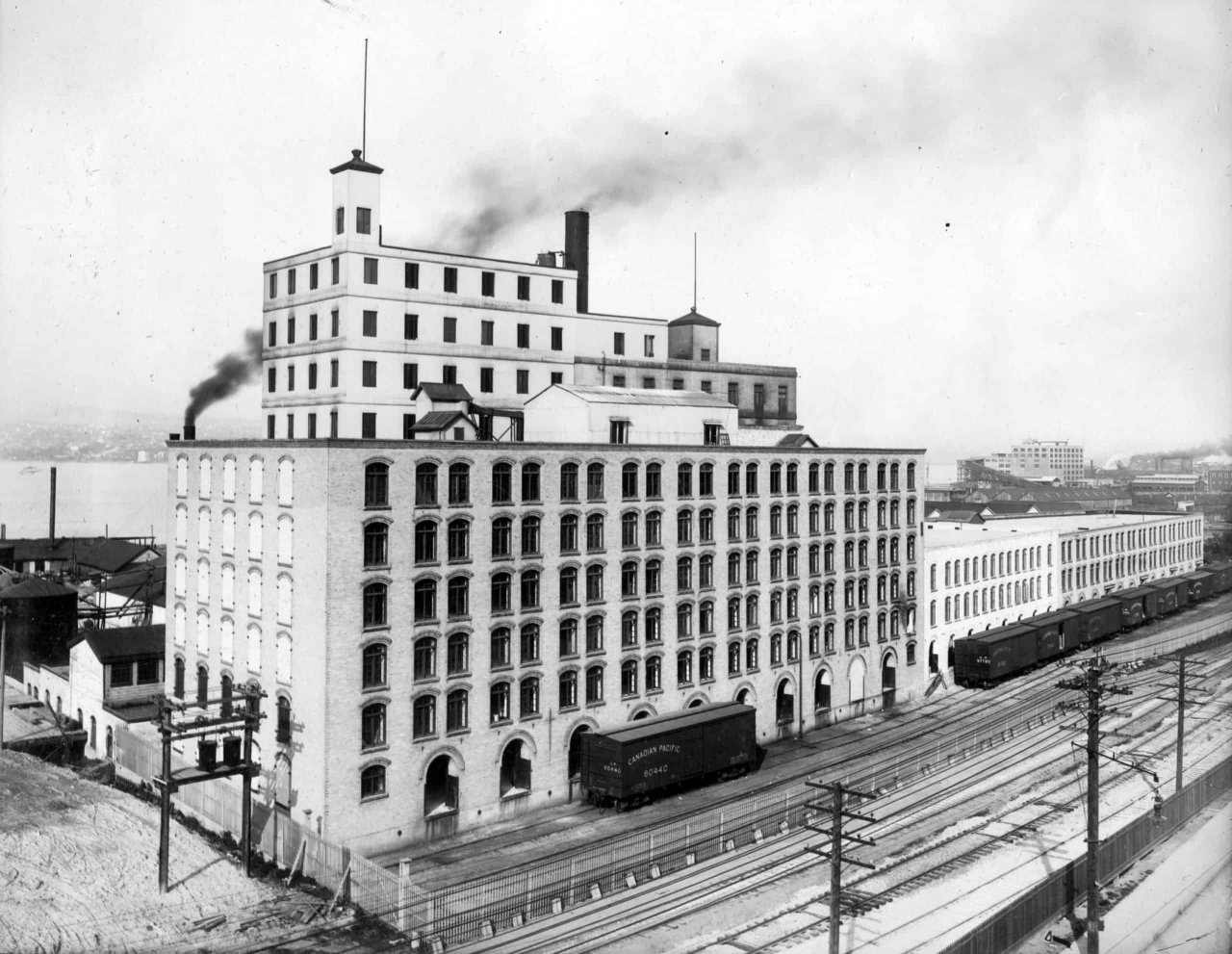 B.C. Sugar refinery building in the 1910s. Source City of Vancouver Archives M-11-65.