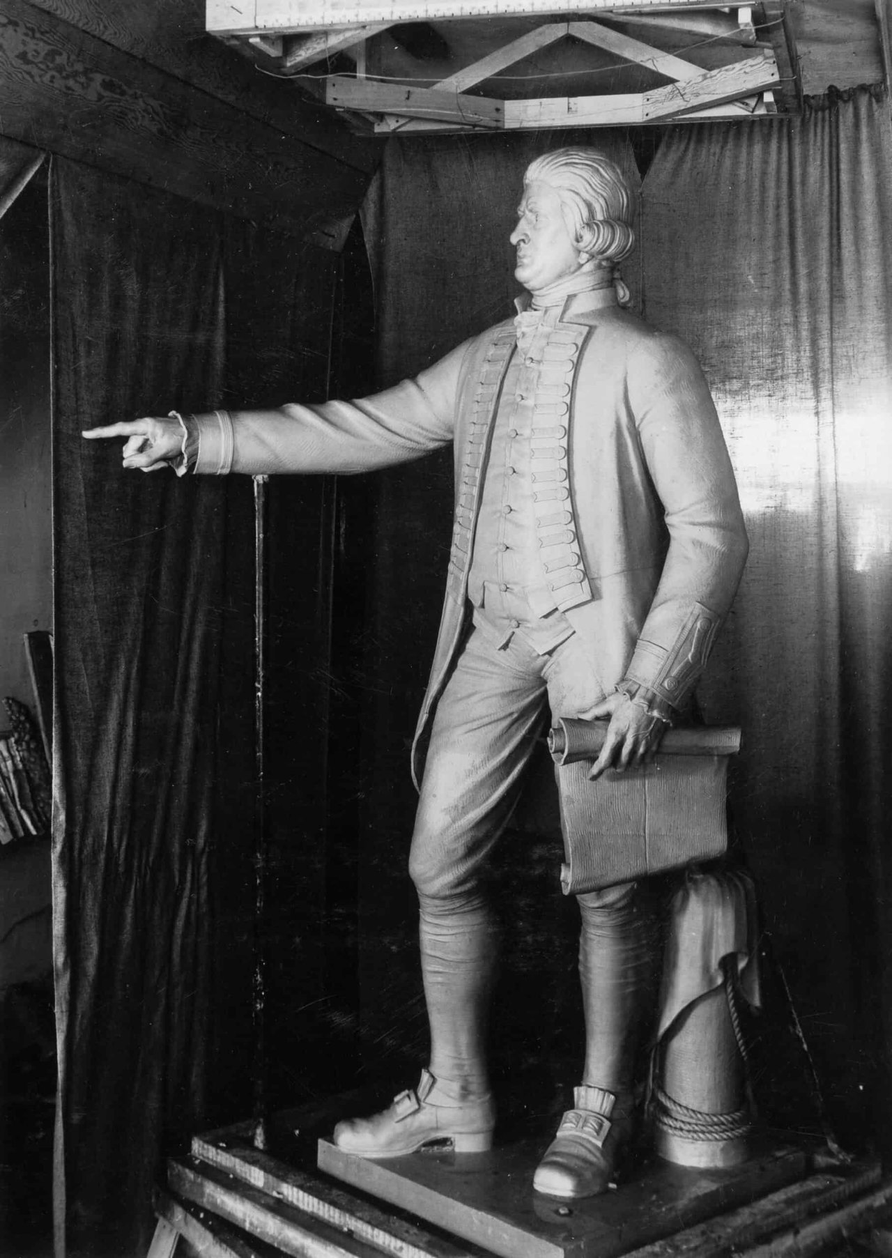 The statue in the studio of the sculptor Charles Marega, 1936. City of Vancouver Archives, CVA 612-211.