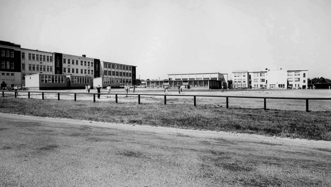 Lord Byng Secondary School Yard. Source: Vancouver School Board Archives