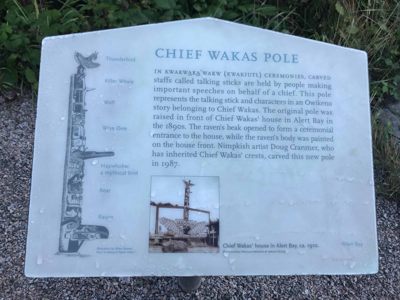 Chief Wakas Totem Pole Plaque
Source: VHF Files, Jessica Quan