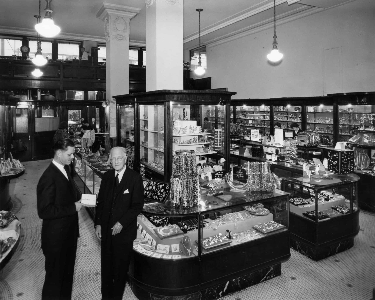 Interior view of O.B. Allan store (470 Granville St), 1964. Source: City of Vancouver Archives 1385-18