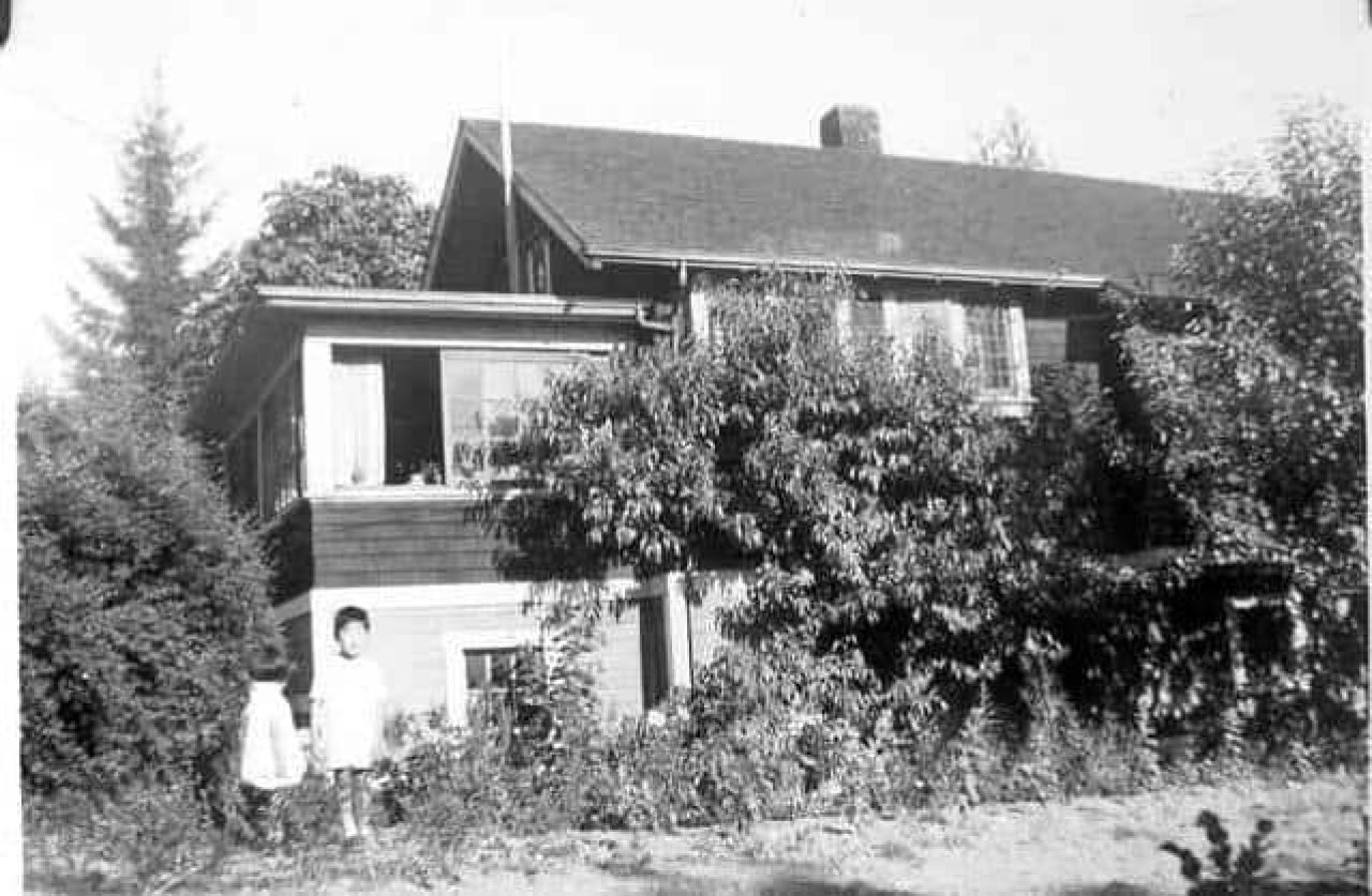 Joy and her brother Timothy in front of the house c.1938. Source: Joy Kogawa for Places that Matter