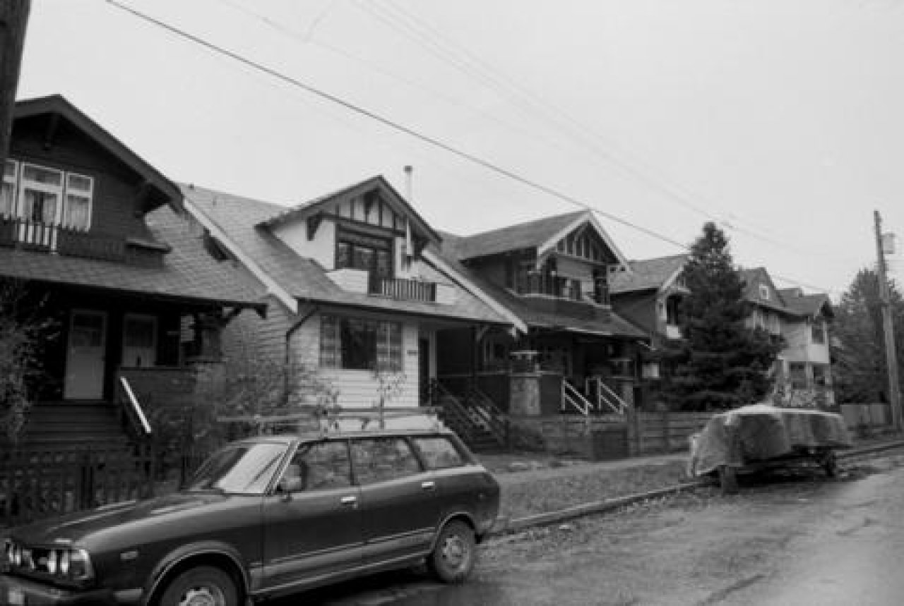 2204-2206, 2210, 2216, 2222 and 2228 Stephens Street around 1985. Source: City of Vancouver Archives 790-1364_141
