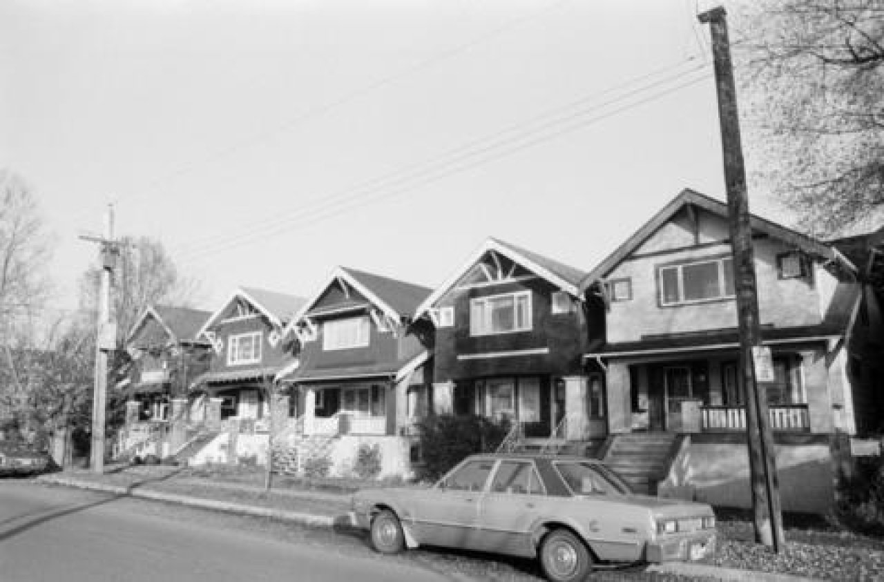 2340, 2334, 2328, 2316-2318 and 2310 Balaclava Street c. 1985. Source: City of Vancouver Archives 790 1650