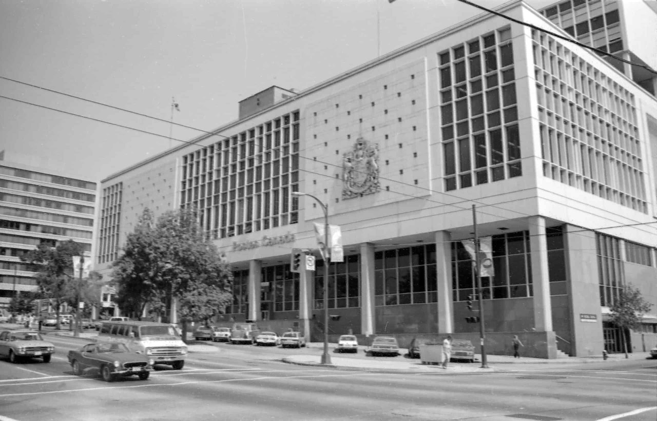 Main Post Office at 349 W Georgia St in 1981. Source: City of Vancouver Archives 779-E12.02
