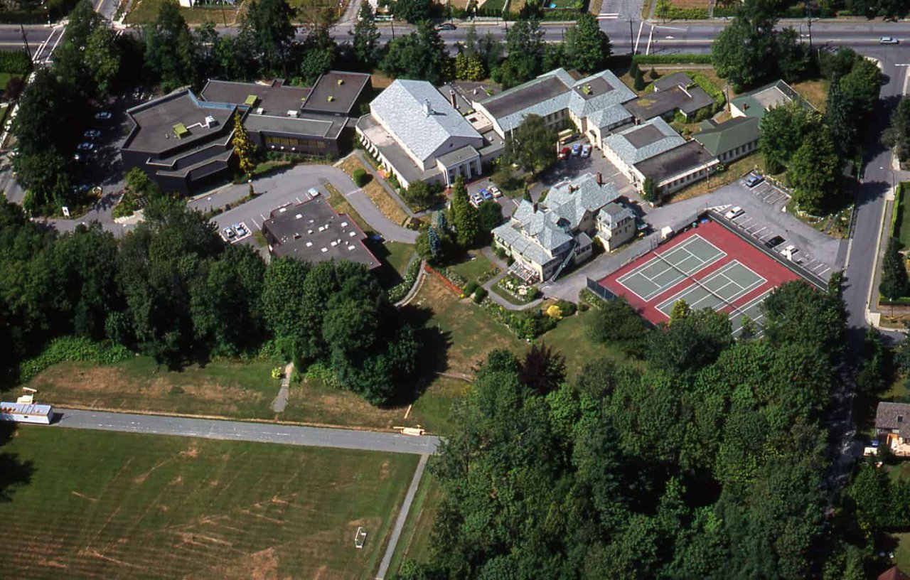 Aerial view of Crofton House Campus c. 1982