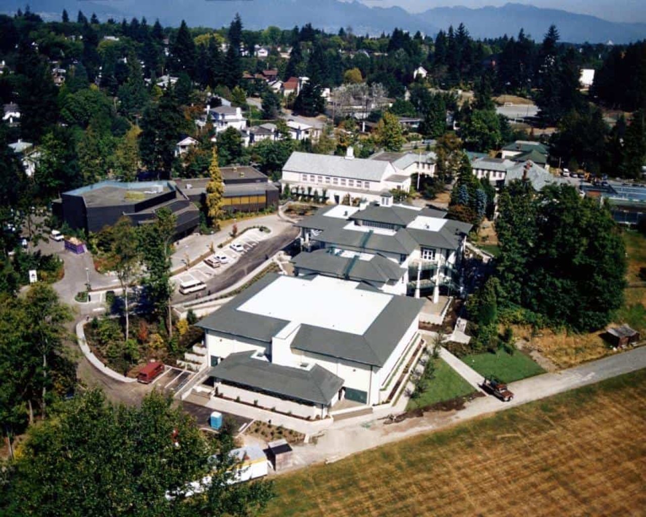 Aerial view of Crofton House Campus and the New Junior School in 1993. Courtesy of Crofton House Archives Box_P5-1